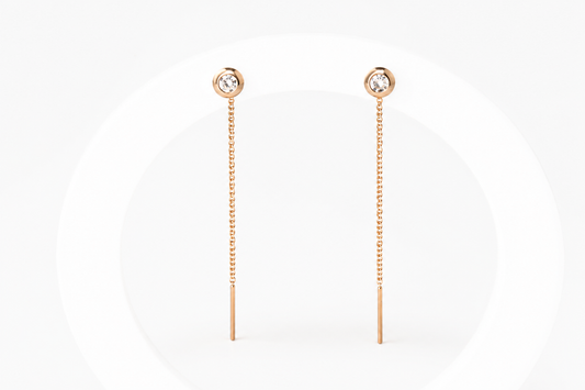 Thread Earrings Rose Gold 585