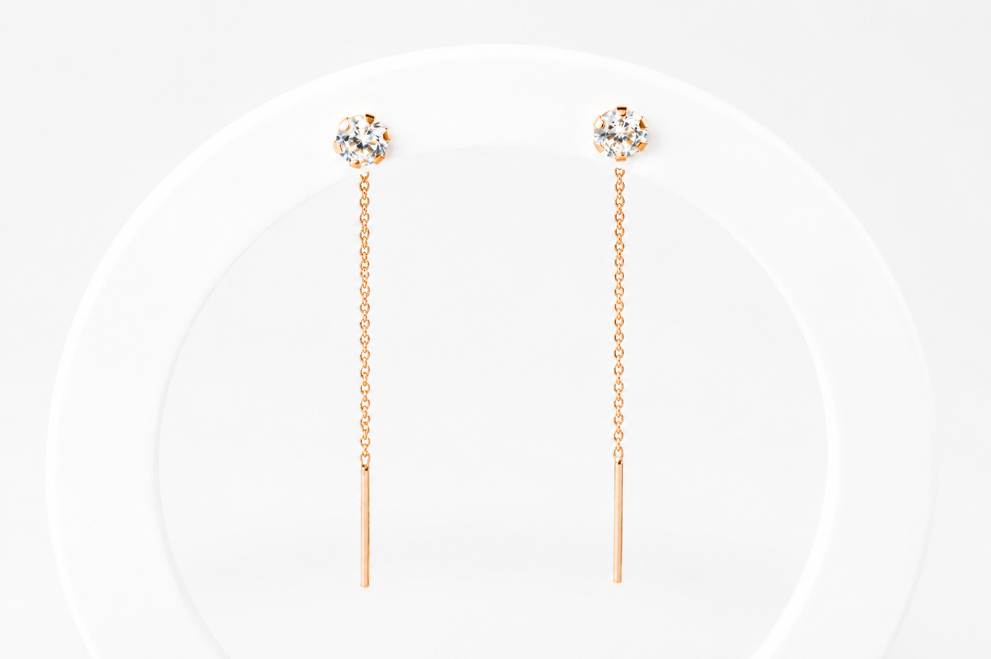 Thread Rose Gold 585 Earrings