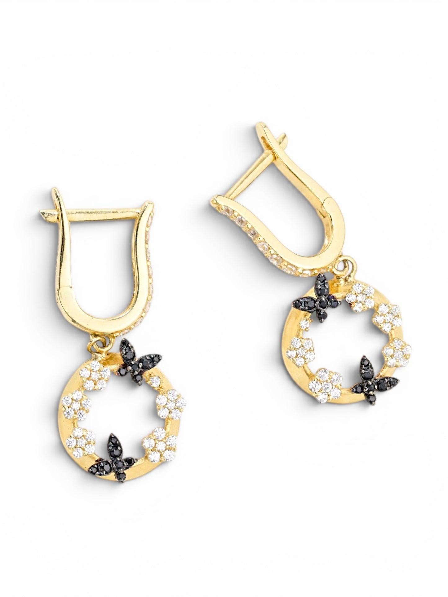 Dangle Earrings Yellow Gold 14 K