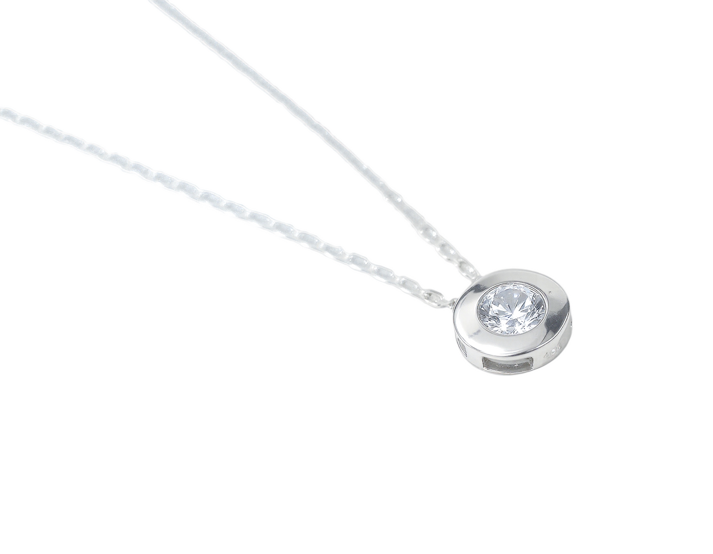 Necklace Zirconia Stone White Gold