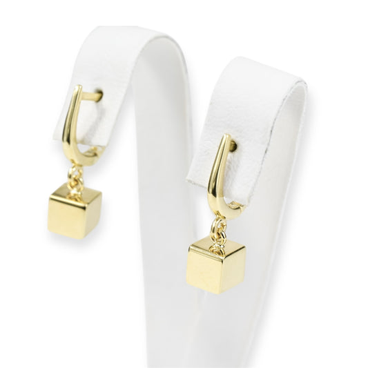 Earrings Cube Yellow Gold