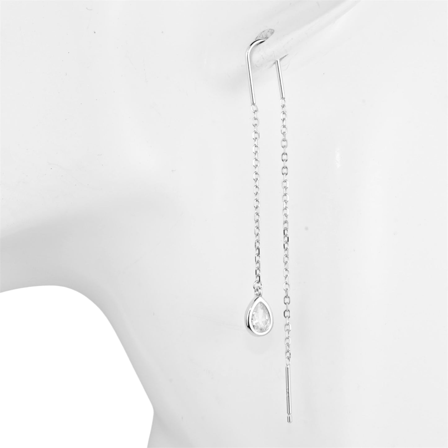 Silver 925 Threads Earrings
