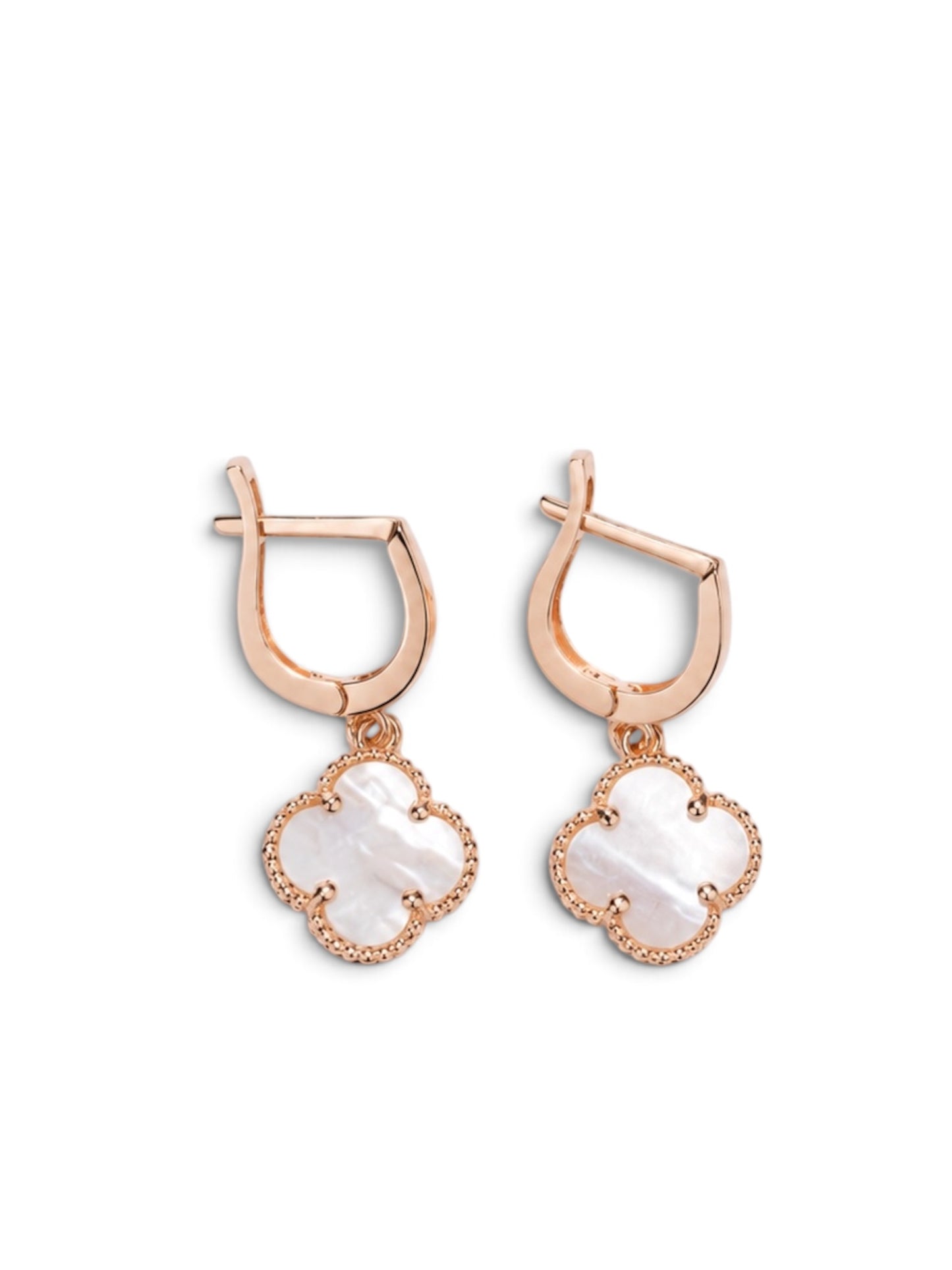 Dangle Earrings Mother of Pearl Clover
