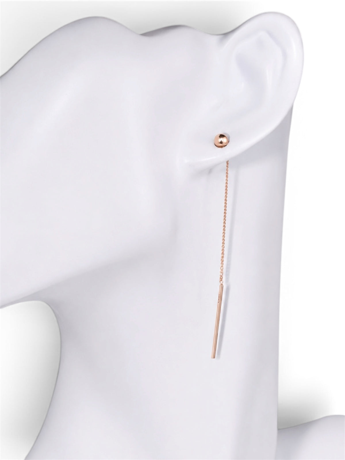 Thread Earrings Ball Rose Gold 585(14K)