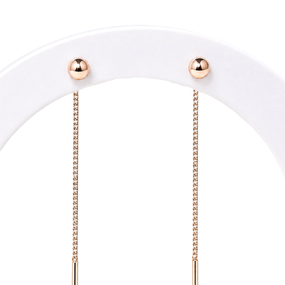 Thread Earrings Ball Rose Gold 585(14K)