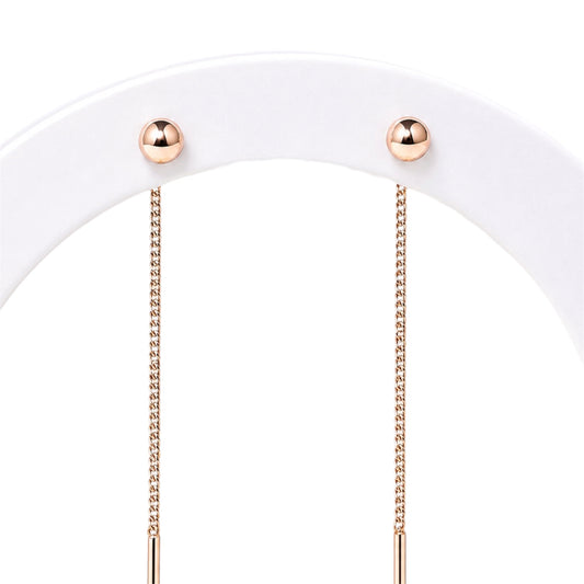 Thread Earrings Ball Rose Gold 585(14K)