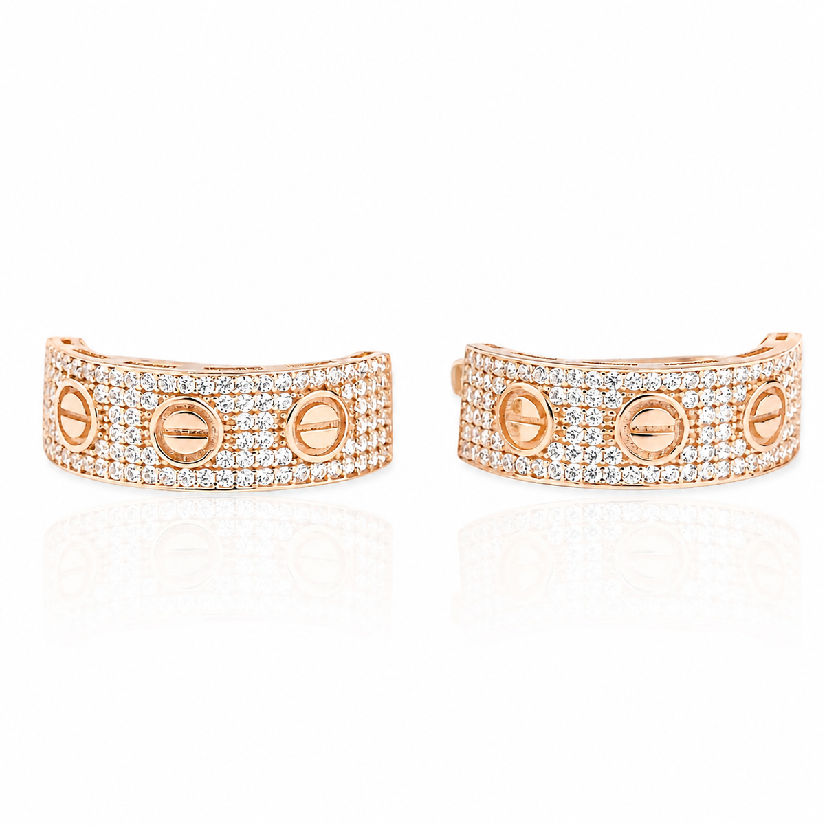 Bright Earrings with Zirconia stones