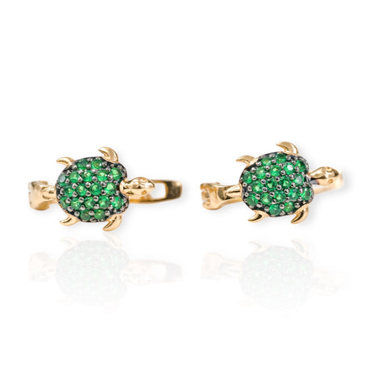 Kids Earrings Green Turtle