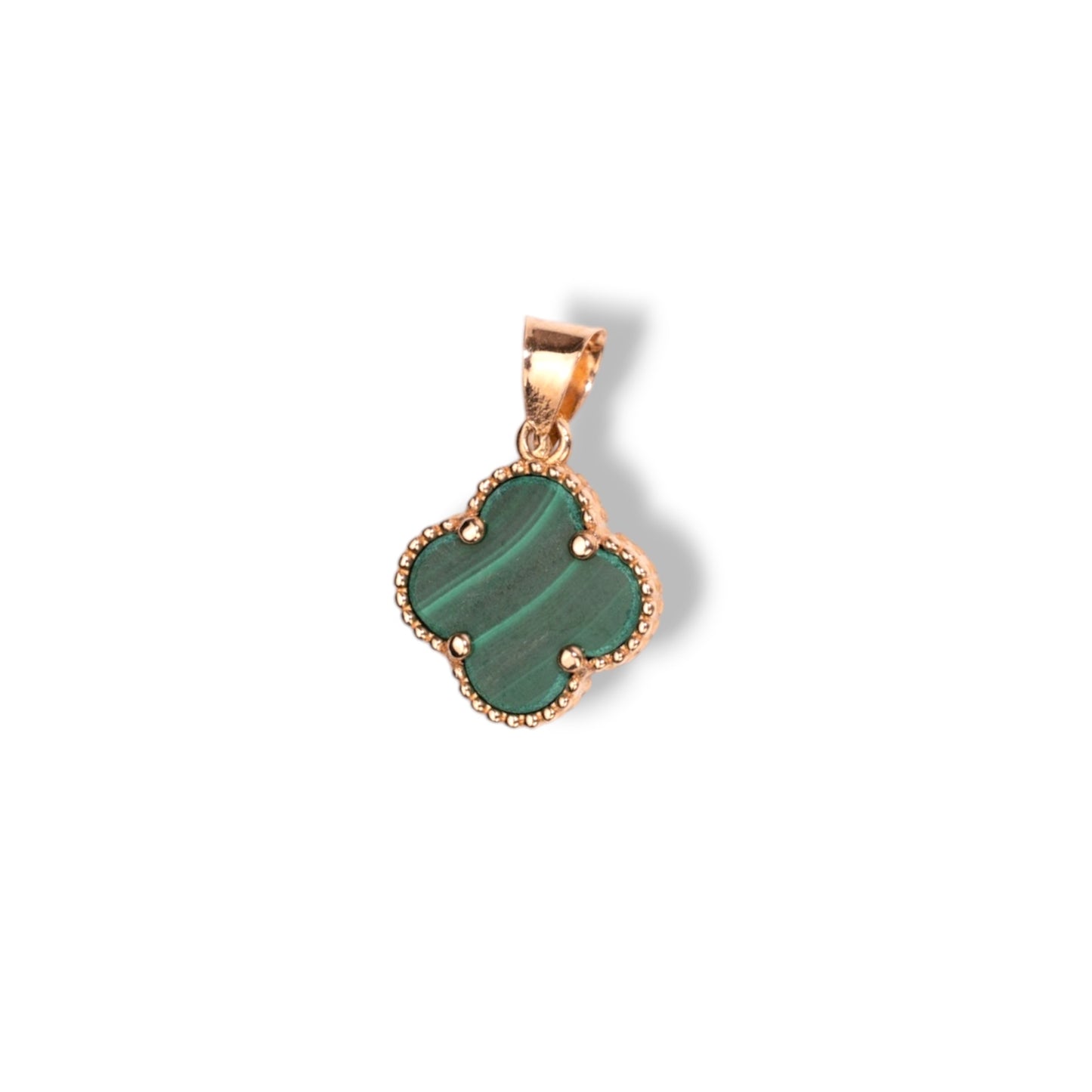 Pendant Malachite Clover Rose Gold