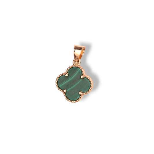 Pendant Malachite Clover Rose Gold