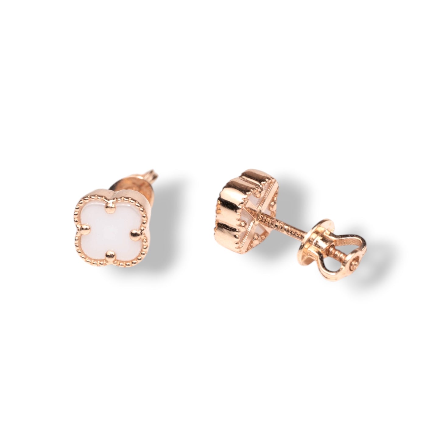 Stud Earrings Mother of Pearl Clover