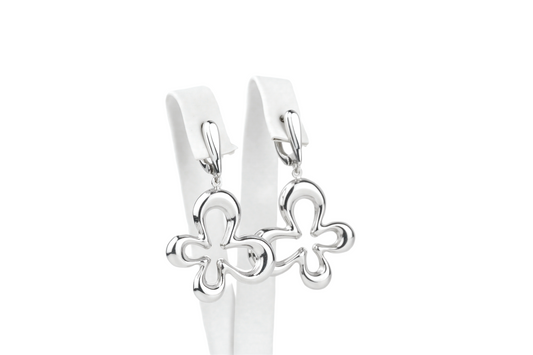 Silver 925 Earrings Flowers