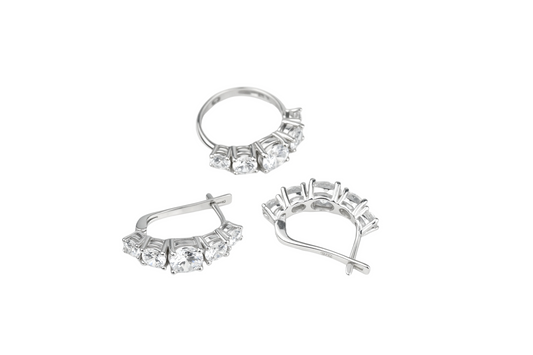 Silver Set with Zirconia stones