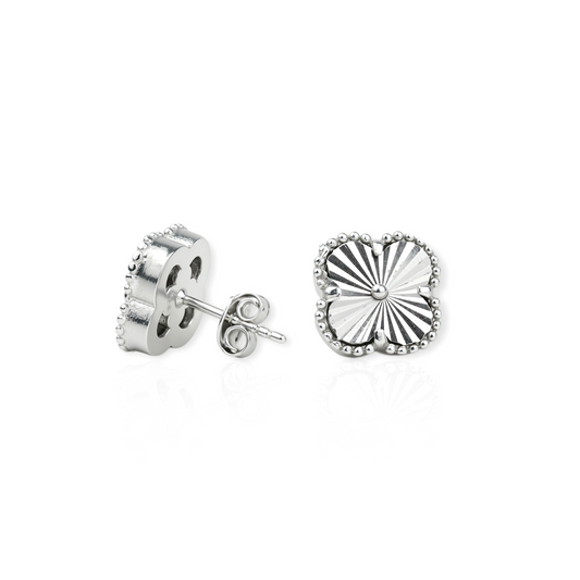 Silver Stud Earrings clover