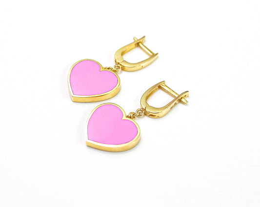 Pink Heart Earrings