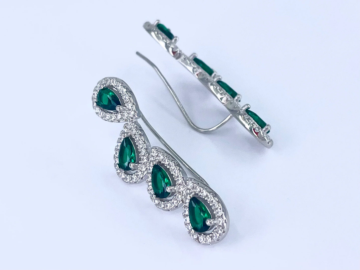 Silver Pear-Shaped Vine Jewelry Set