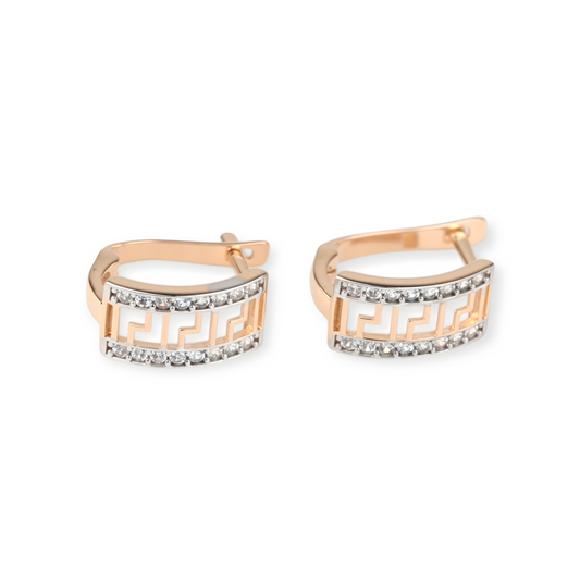 Rose Gold Earrings with Zirconia stones