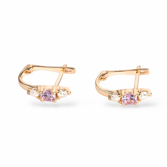 Kids Earrings Pink stones