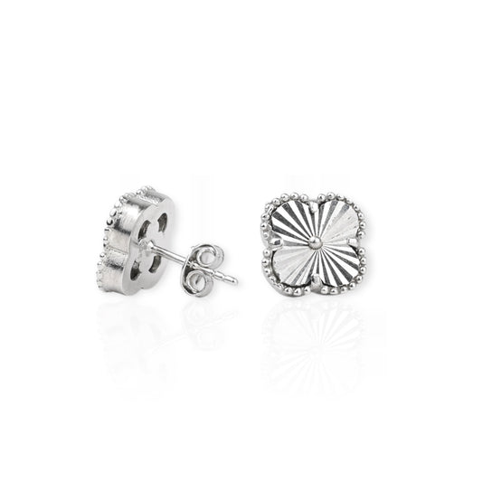 Silver Stud Earrings clover