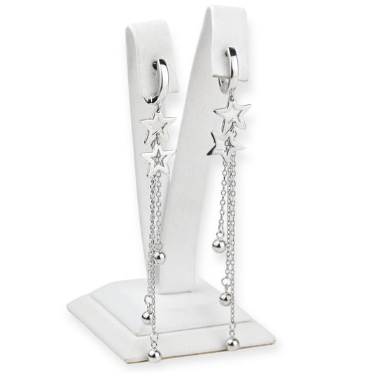 Silver Dangle Earrings Stars