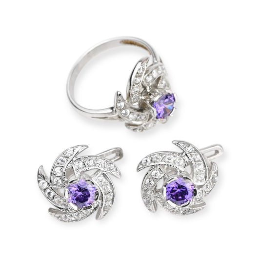 Silver Set Purple stones