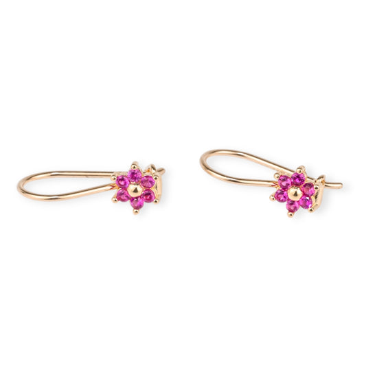 Kids Earrings Pink Flowers