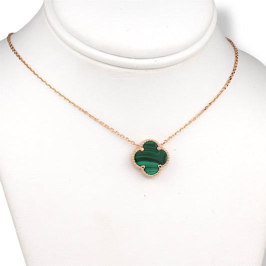 Necklace clover Malachite