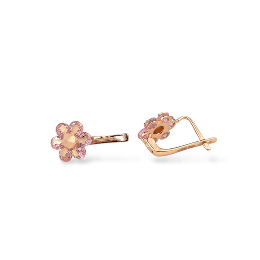 Kids Earrings Pink Flowers