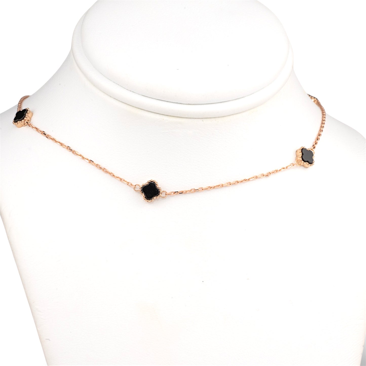 Necklace clovers Onyx