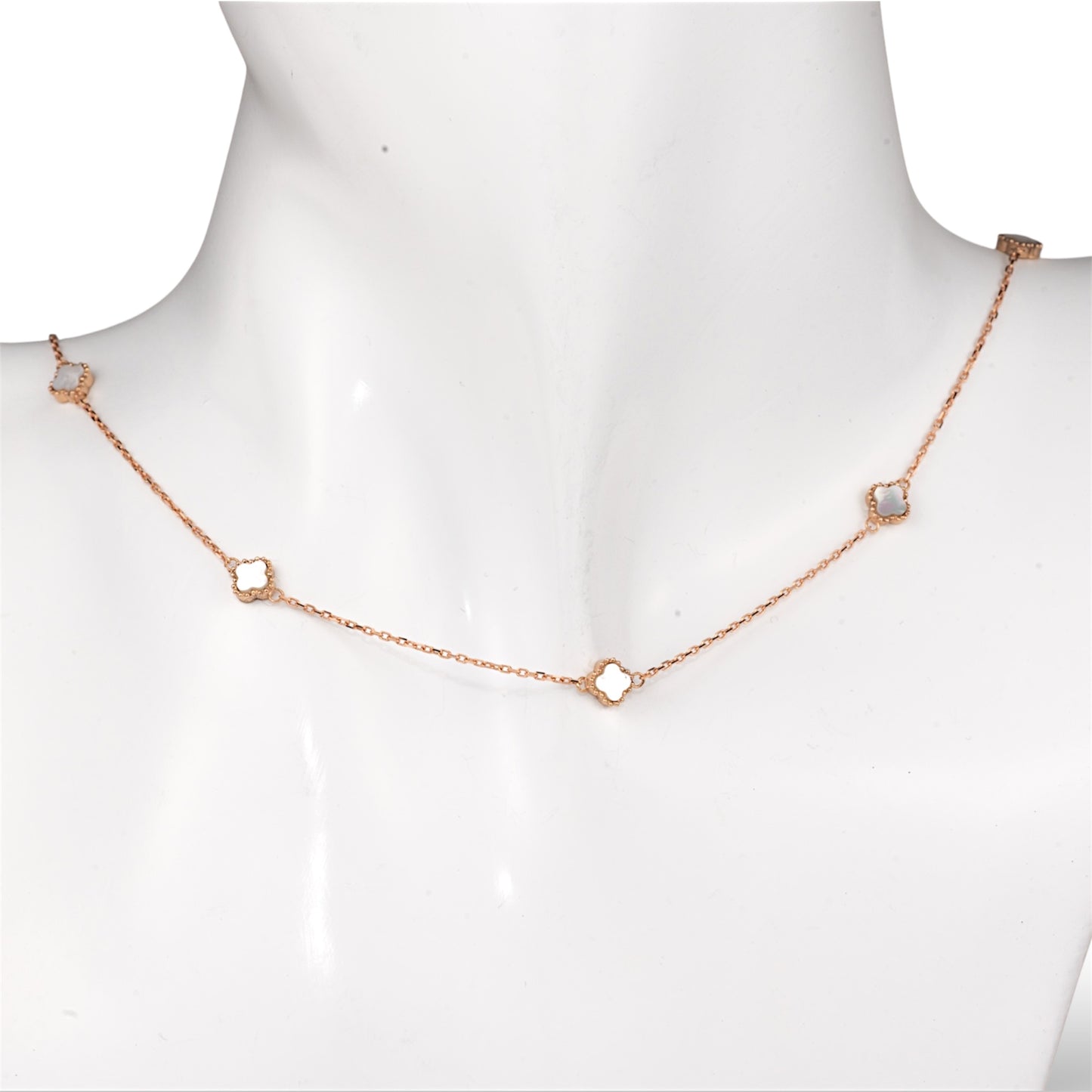 Necklace clovers Mother of Pearl