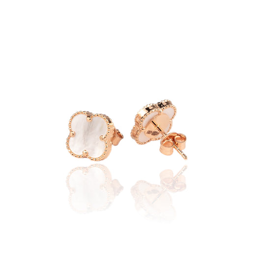 Stud Earrings Malachite clover