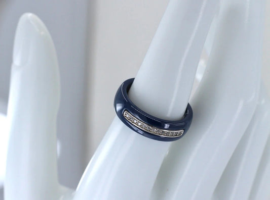 Silver Ceramic Ring