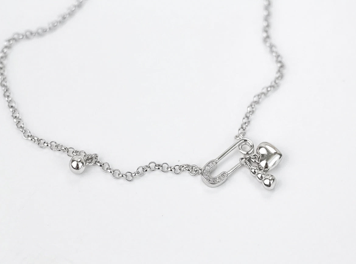 Silver Anklet Heart